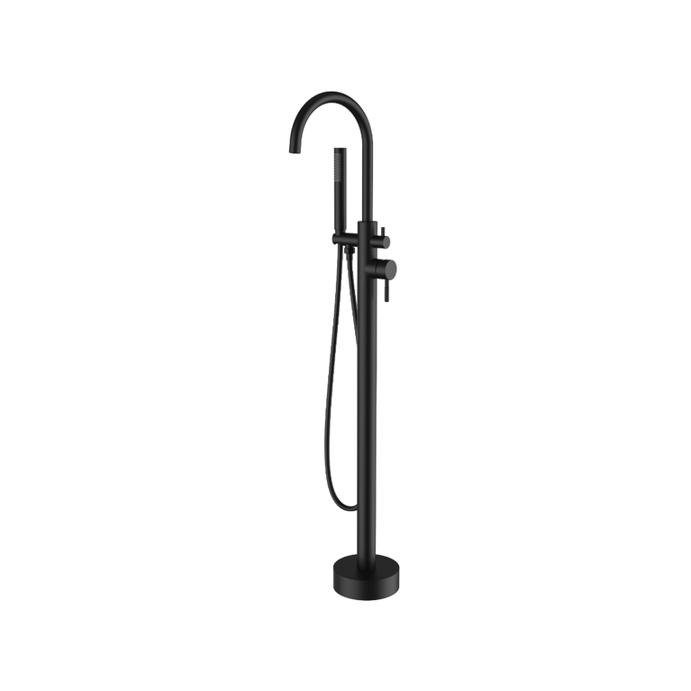Round Freestanding Bathtub Faucet – Matte Black