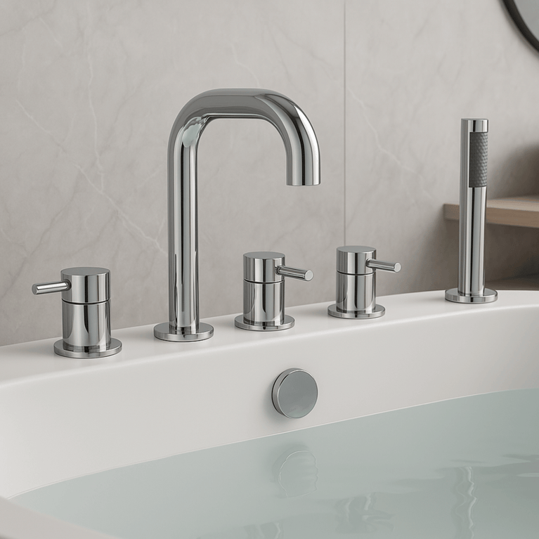 Bathtub Faucet with Hand Shower - Chrome