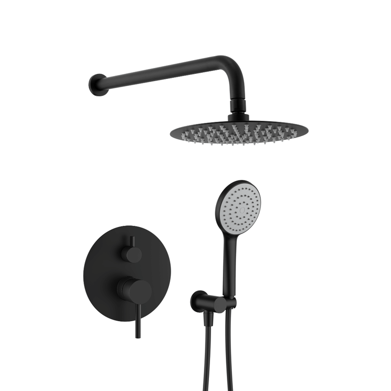 Robinet de douche rond noir
