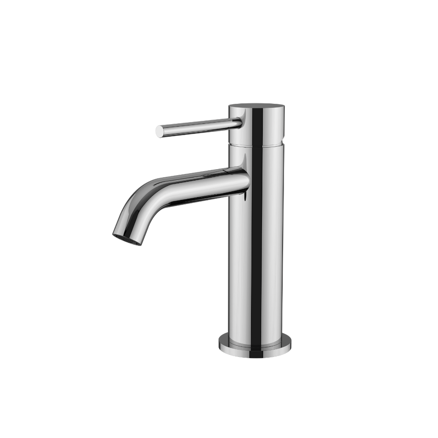 Robinet de lavabo court rond chrome