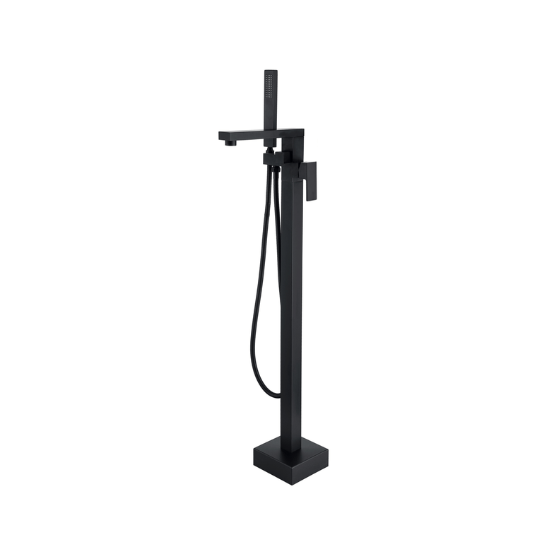 Robinetterie SERENITA pour bain autoportante - carré noir mat