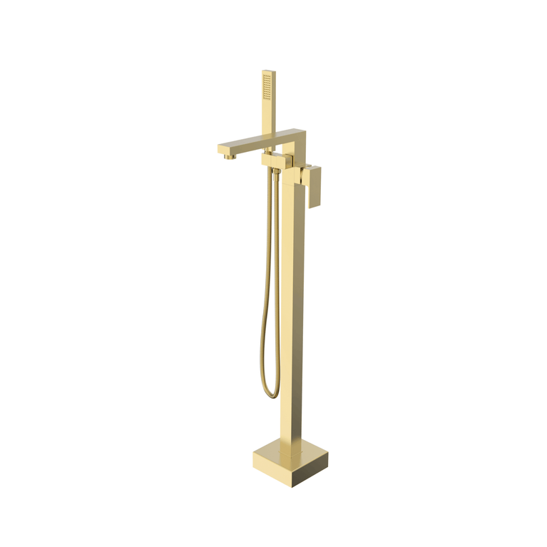 Robinetterie SERENITA pour bain autoportante - carré or brossé