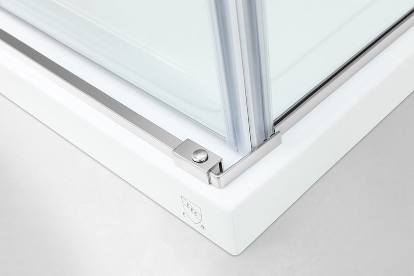 Douche (Base et Vitres inclus) chrome 32" X 60" en coin -Mur gauche vitre droite- | Entrepôt de la Réno