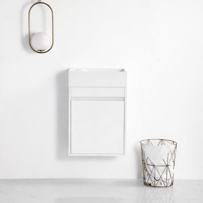 Vanité avec comptoir 18 pouces blanc satiné