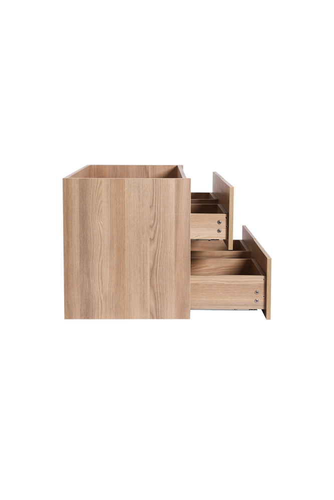 Vanité avec comptoir 60 pouces bois naturel - 2 lavabos