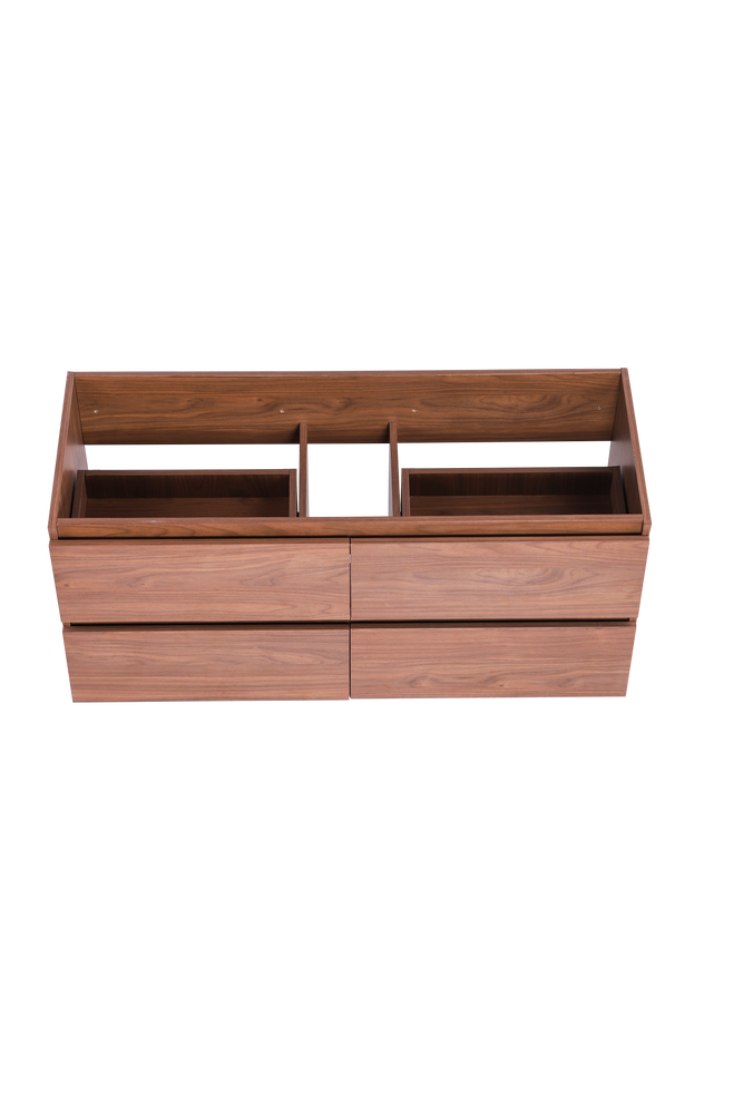 60-inch Vanity with Countertop - Walnut Wood