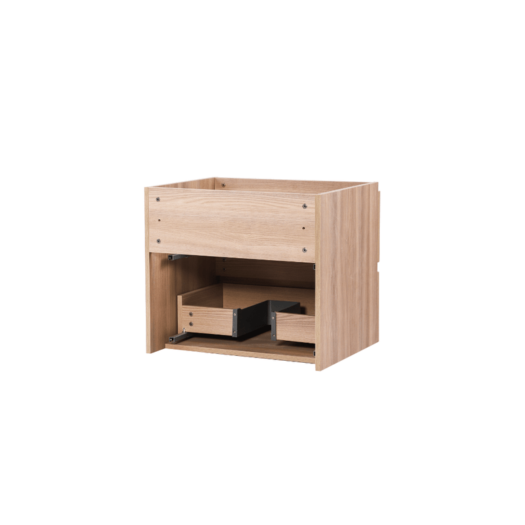 Vanity with 24-inch natural wood countertop