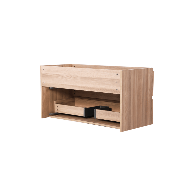 Vanity with 40-inch natural wood countertop