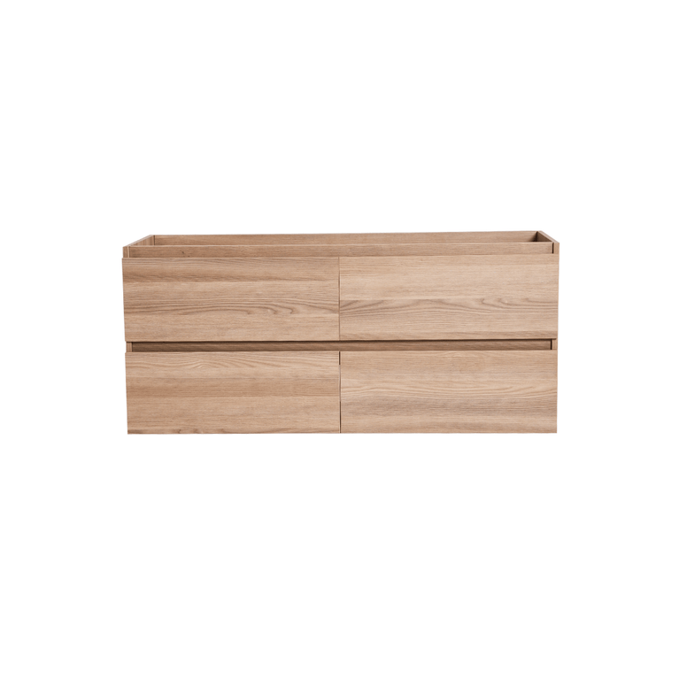 Vanity with 48-inch natural wood countertop