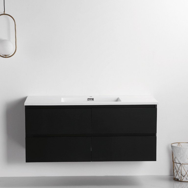 60-inch Vanity with Countertop - Matte Black