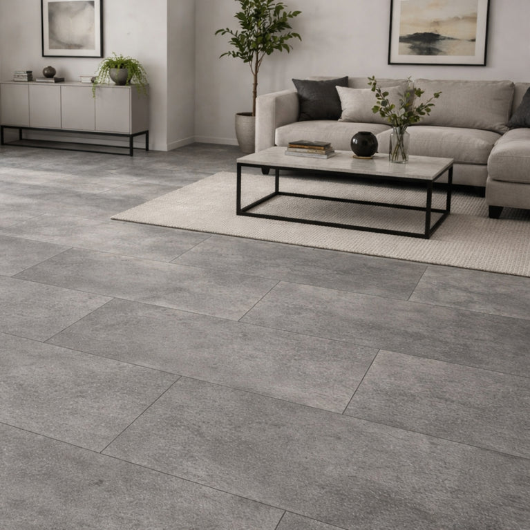 Vinyle SPC Béton Gris Moyen 12"x24"