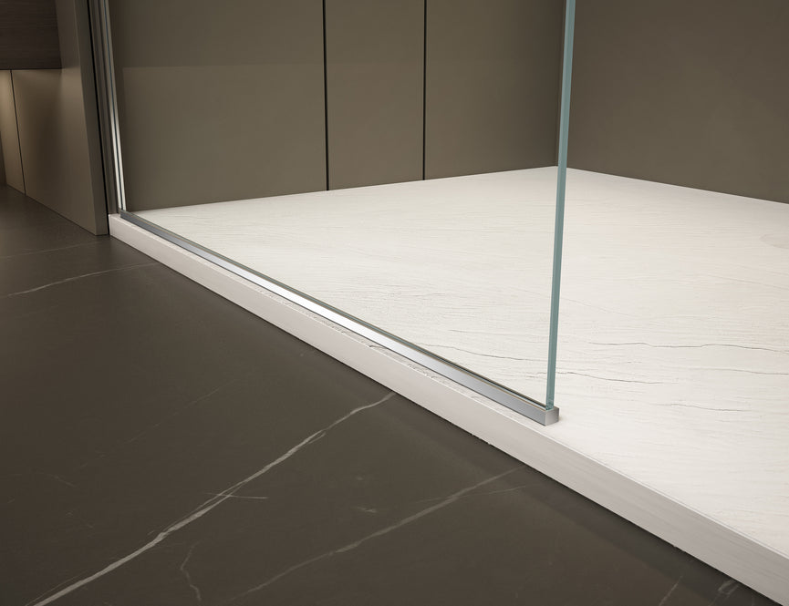 Vitre de douche fixe de style douche à l'italienne - Chrome