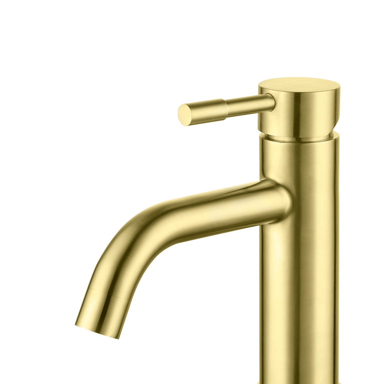 Robinet INIZIO de lavabo - rond or brossé