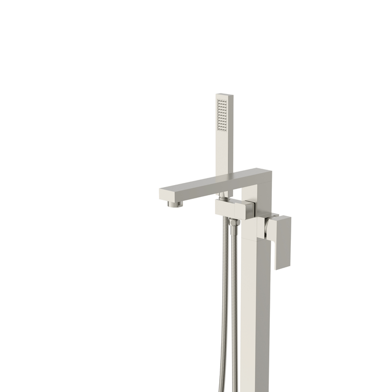Robinetterie SERENITA pour bain autoportante - carré acier brossé