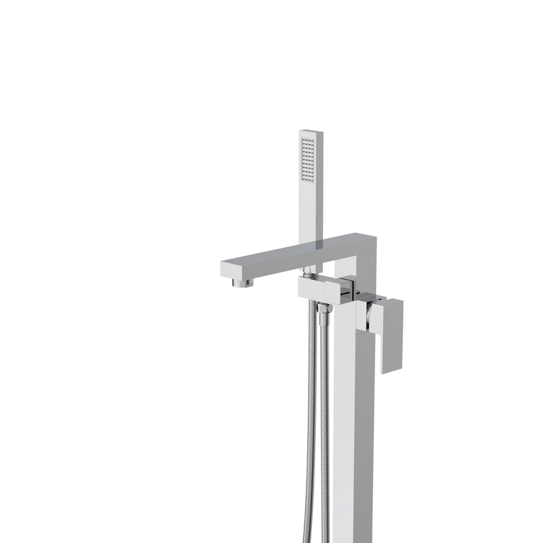 Robinetterie SERENITA pour bain autoportante - carré chrome