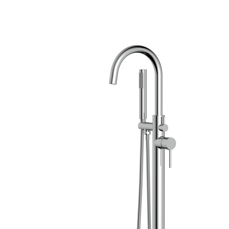 Robinetterie SERENITA pour bain autoportante - rond chrome