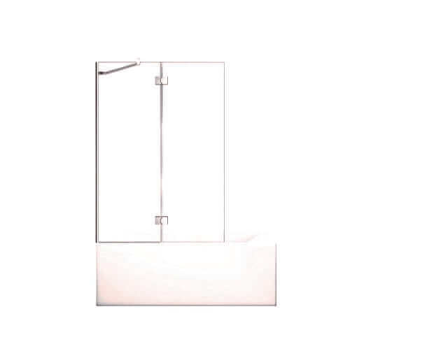 Écran de bain 60" en verre trempé 8mm avec porte pivotante penture CHROME | Entrepôt de la Réno