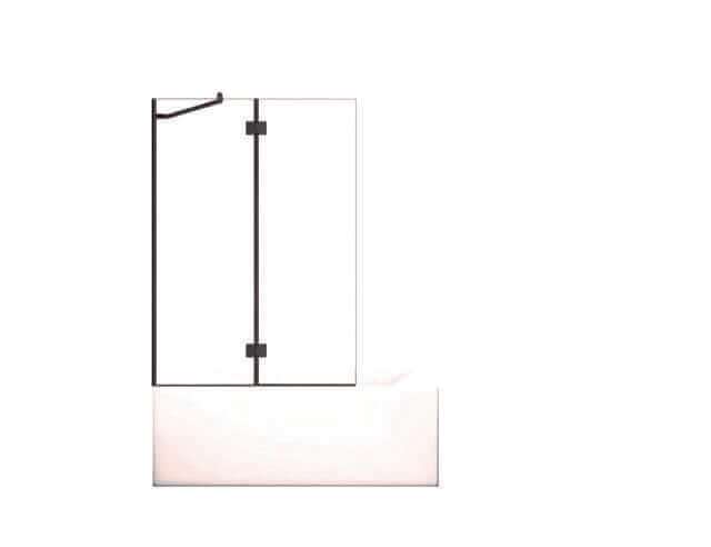 Écran de bain 60" en verre trempé 8mm avec porte pivotante penture NOIR MAT | Entrepôt de la Réno