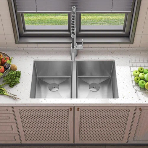 Évier de cuisine double 31"X20" en acier inoxydable | Entrepôt de la Réno