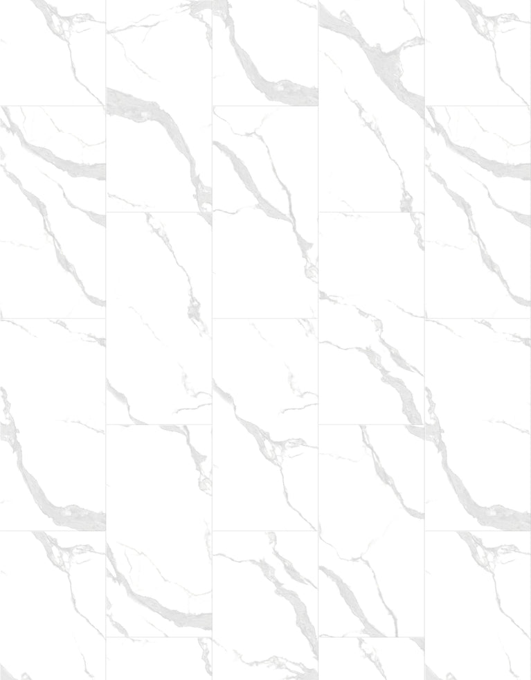 Vinyle SPC Marbre Blanc 12"x 24" | Entrepôt de la Réno
