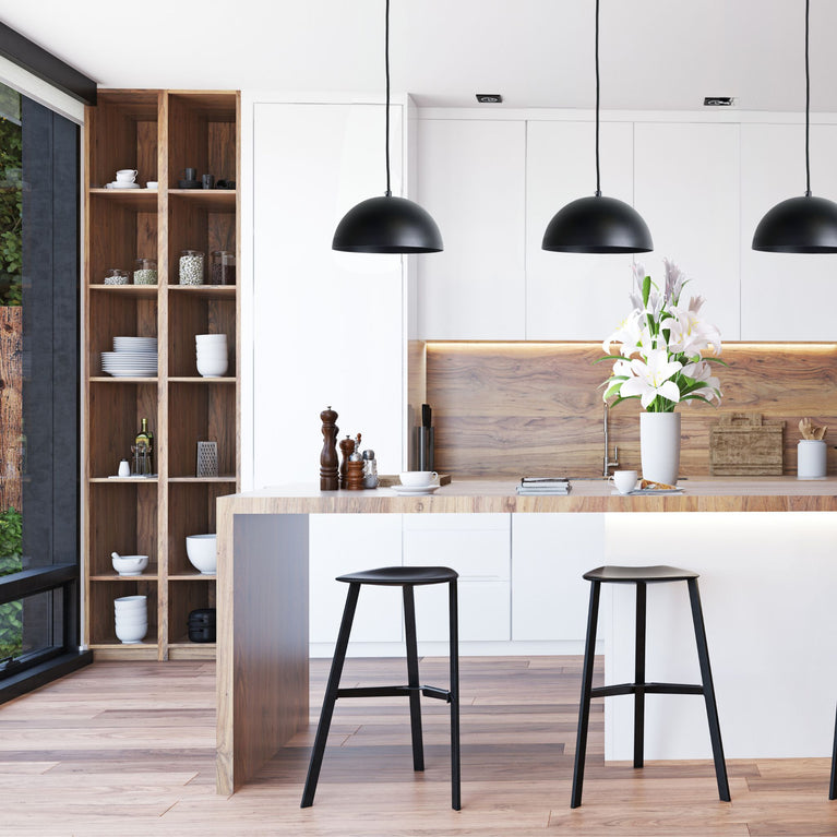 Luminaire suspendu en dôme 9" - Noir mat | Entrepôt de la Réno