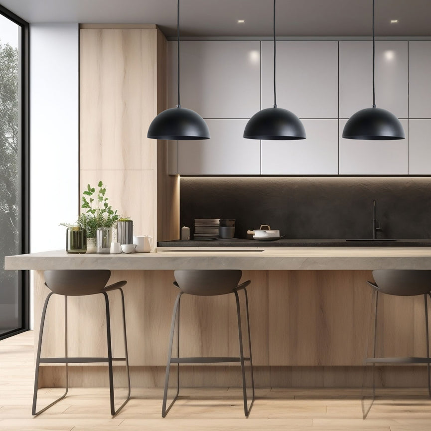 Luminaire suspendu en dôme 9" - Noir mat | Entrepôt de la Réno