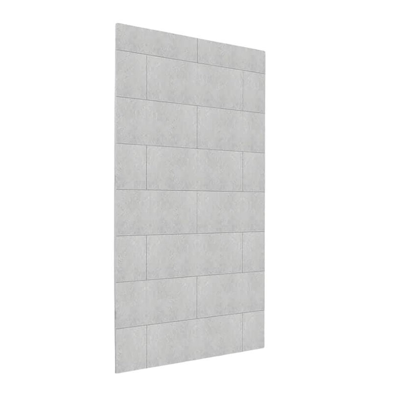 Mur de douche en PVC effet céramique 12 po x 24 po béton gris pâle 48 po x 96 po | Entrepôt de la Réno
