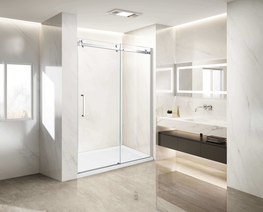 Douche (Base et Vitres inclus) chrome 32"X60" en alcove | Entrepôt de la Réno