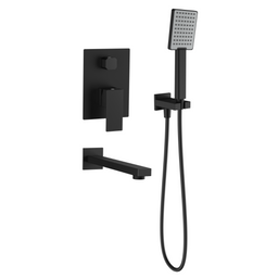 Matte Black Square Bath Faucet with Hand Shower