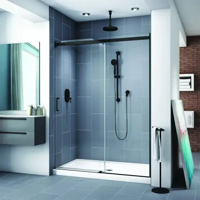 Shower (Base and Glass included) black 36"X60" in alcove