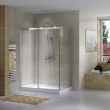 Shower (Base and Glass included) Chrome 36" X 60" in corner -Right wall left window-