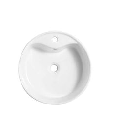 Lavabo rond 584, porcelaine 18 3/8 x 15 x 6 5/8 po, blanc | Entrepôt de la Réno