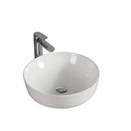Lavabo rond 673, porcelaine 16 1/2 x 5 1/2 po, blanc | Entrepôt de la Réno
