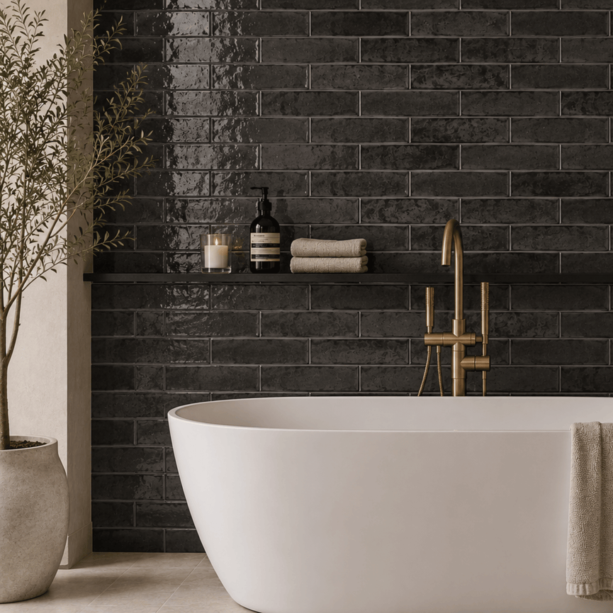 Céramique murale 3x12 Antique Charcoal Lustré