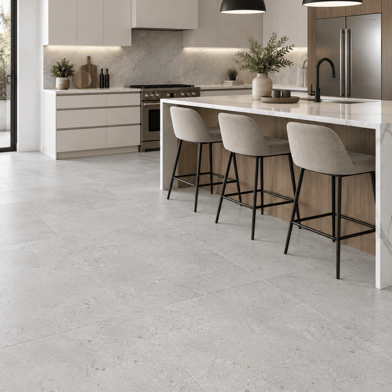 24x48 Stone Cement Silver Matte Ceramic