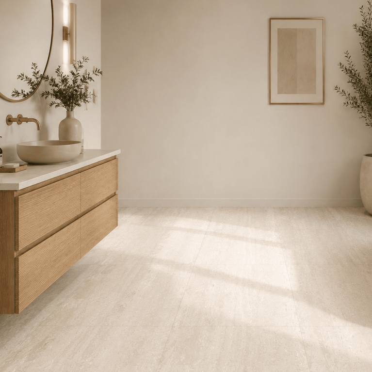 24x24 Sand Travertine Textured Matte Ceramic
