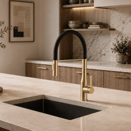 Robinet ETERNO de cuisine avec tuyau flexible - or brossé