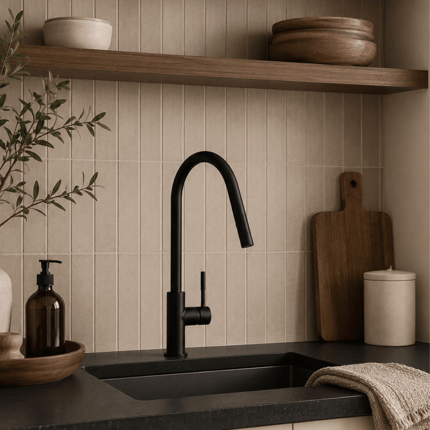 Robinet ETERNO de cuisine inox noir mat