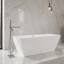 Robinetterie SERENITA pour bain autoportante - carré chrome