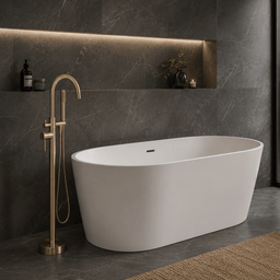 Robinetterie SERENITA pour bain autoportante - rond or brossé