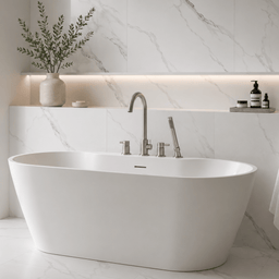 Robinetterie SERENITA sur bain - acier brossé