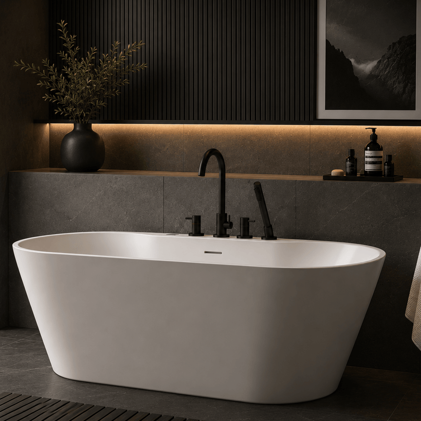 Robinetterie SERENITA sur bain - noir mat