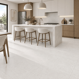 24x24 Stone Cement White Matte Ceramic