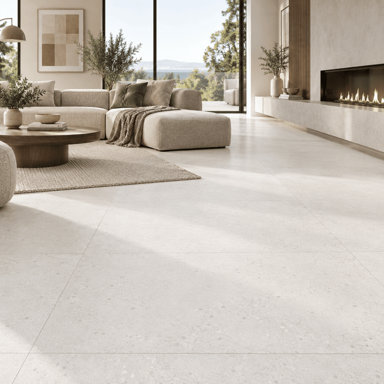 24x48 Ceramic Stone Cement Matte White