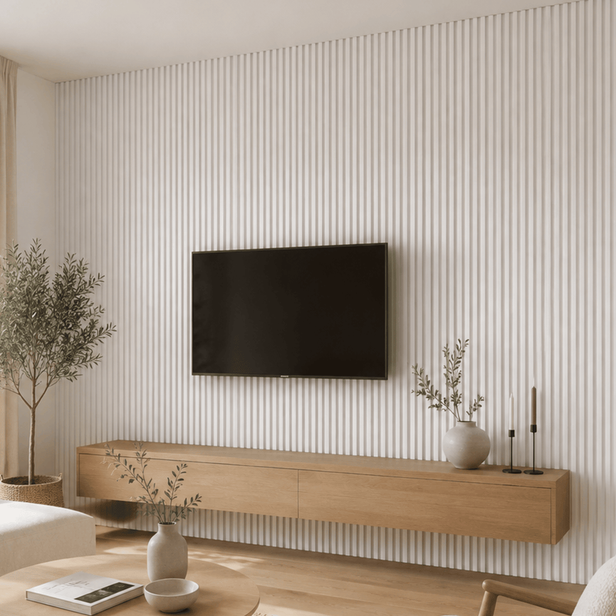 Panneau décoratif mural WPC – carré blanc