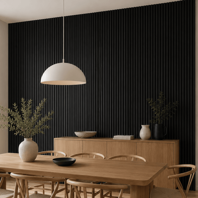 Panneau décoratif mural WPC – carré noir