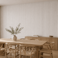 Panneau décoratif mural WPC – demi-rond blanc