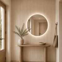 Panneau décoratif mural WPC – demi-rond crème