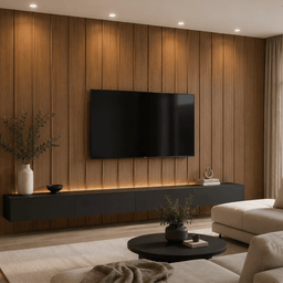 WPC Decorative Wall Panel – Wide Amber Wood Slat