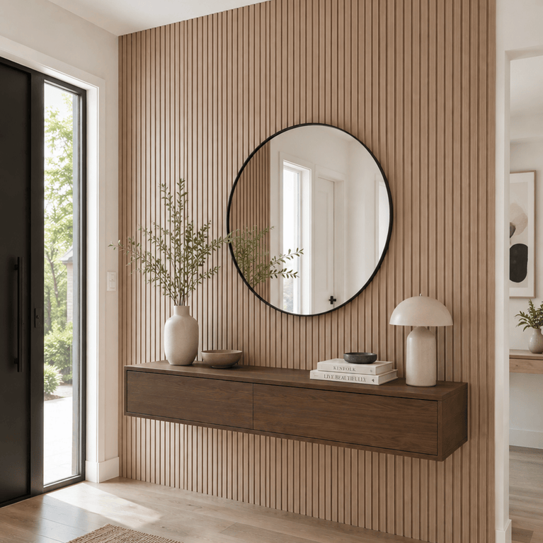 Panneau décoratif mural WPC – latte de bois naturel